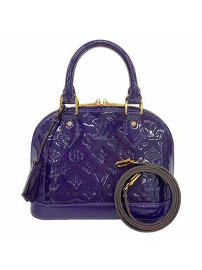 Louis Vuitton Handbag Vernis Alma BB Blue Berry 2-Way Bag